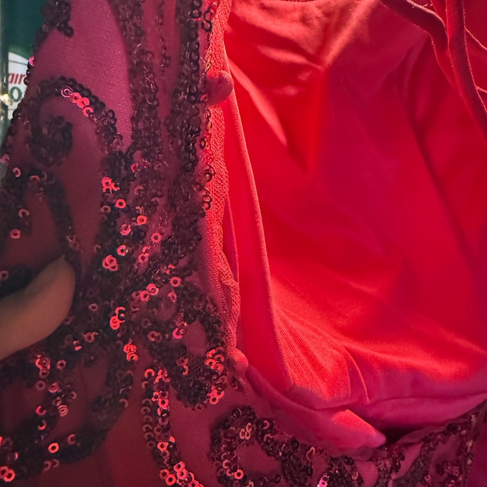 Pink Sequin Prom Dress - Picture 7 of 12